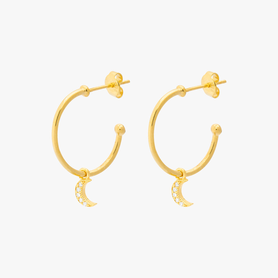 Crescent Moon Hoops