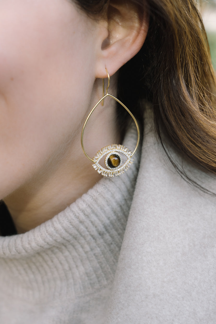Sparkling Eye Hoops