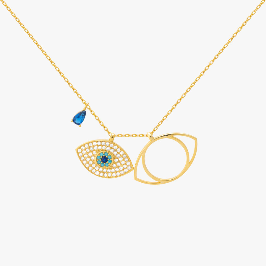 Abstract & Evil Eye Necklace